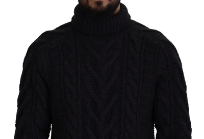 Shop Dolce & Gabbana Black Wool Knit Turtleneck Pullover Men's Sweater