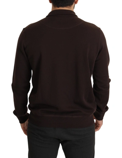 Shop Dolce & Gabbana Brown Cashmere Collared Pullover Men's Sweater