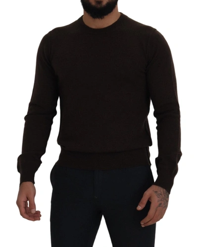 Shop Dolce & Gabbana Brown Cashmere Crew Neck Pullover Men's Sweater