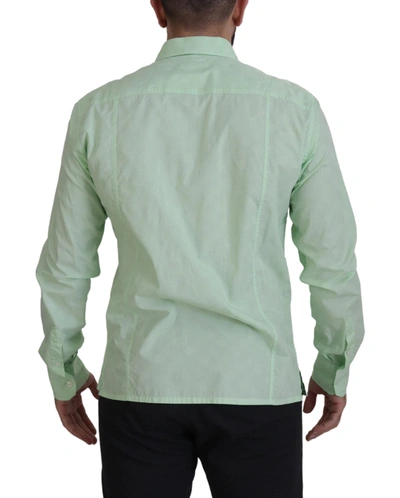 Shop Dolce & Gabbana Mint Green Long Sleeves Button Down Men's Shirt