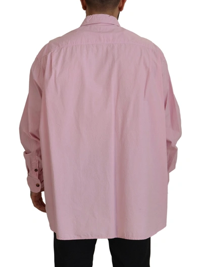 Shop Dolce & Gabbana Pink Casual Button Down Long Sleeves Men's Shirt