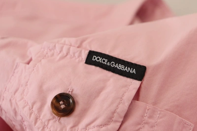 Shop Dolce & Gabbana Pink Casual Button Down Long Sleeves Men's Shirt