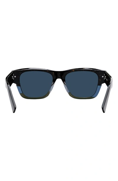 Shop Dior 'blacksuitxl S2u 54mm Square Sunglasses In Dark Havana / Blue Mirror