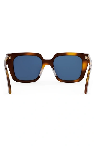 Shop Dior 'midnight S1i 53mm Square Sunglasses In Blonde Havana / Blue