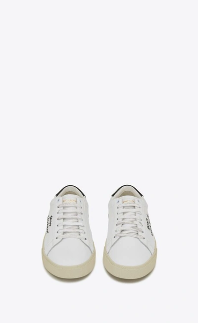 Shop Saint Laurent Men Sl06 Signature Low Top Sneakers In 9061 White/black