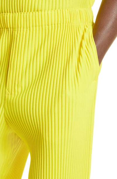 Shop Issey Miyake March Pleated Pants In 51-acacia Yellow