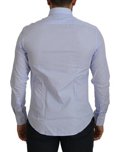 Shop Versace Collection Light Blue Cotton Formal Men Men's Shirt