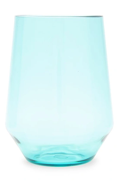 Shop Fortessa Sole Shatter Resistant 6-piece Stemless Wine Glasses In Aqua Sky
