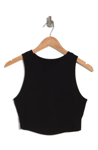Shop Bella+canvas The Fitted Tank In Solid Black Blend
