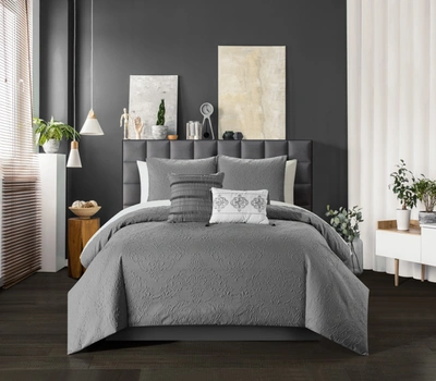 Shop Chic Home Magna 5-piece Comforter Set In Grey