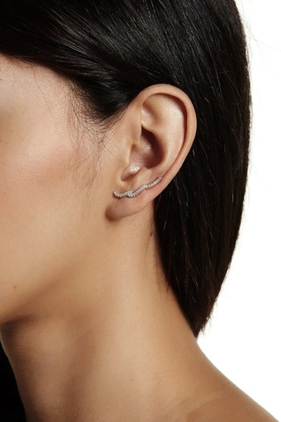 Shop Adornia Wave Ear Climber Earrings Silver