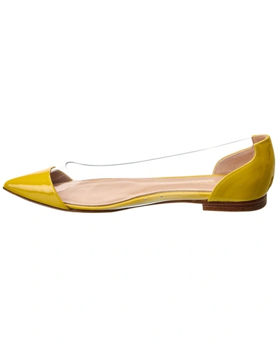 Shop Gianvito Rossi Vinyl & Patent Flat In Yellow