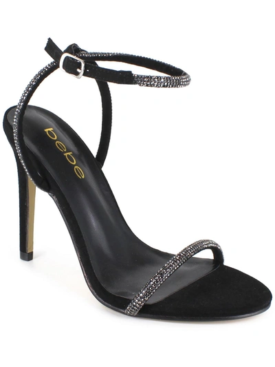 Shop Bebe Rosalyn Womens Stilettos Open Toe Ankle Strap In Black