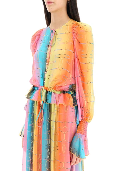 Shop Siedres 'alora' Long Silk Chiffon Dress