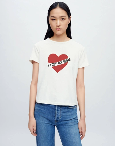 Shop Re/done Classic Tee "i Love My Mom" In Vintage White
