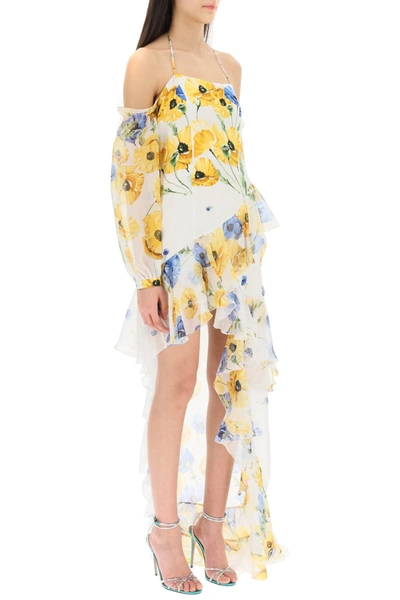 Shop Raquel Diniz 'luna' Asymmetric Silk Dress