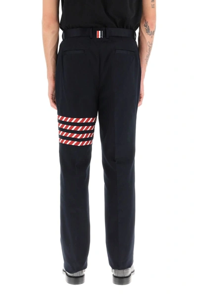 Shop Thom Browne 4 Bar Cotton Suit Trousers