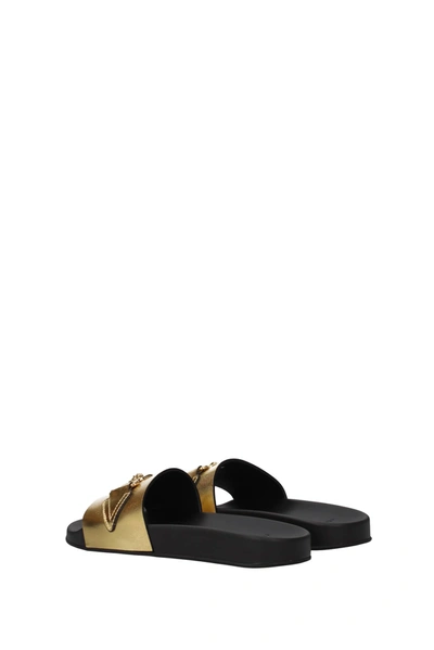 Shop Versace Slippers And Clogs Leather Gold