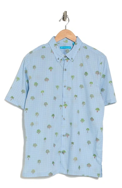 Shop Tori Richard Orchard Cotton Button-up Shirt In Skyblue
