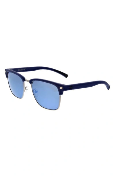 Shop Hurley Halfway 56mm Polarized Browline Sunglasses In Coastal Blue
