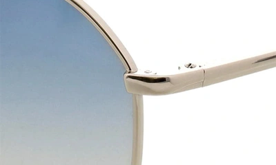 Shop Hurley 60mm Polarized Round Sunglasses In Silver