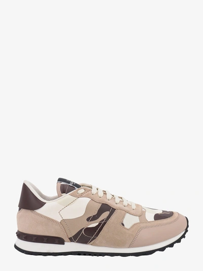 Shop Valentino Rockrunner In Beige