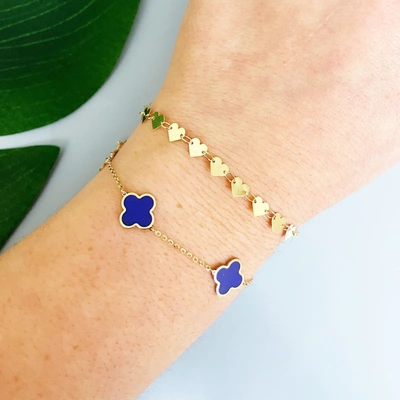 Shop The Lovery Gold Mirrored Heart Bracelet
