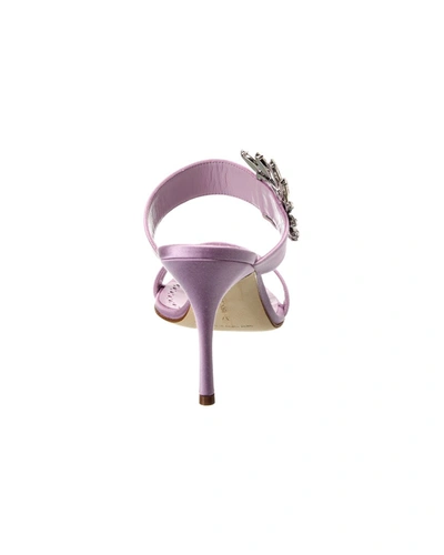 Shop Manolo Blahnik Chivela 90 Satin Sandal In Purple