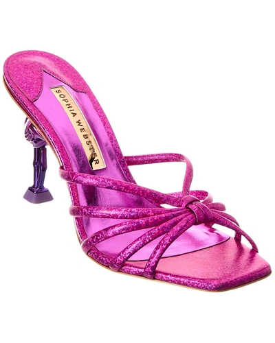 Shop Sophia Webster Flo Flamingo Leather Sandal In Pink