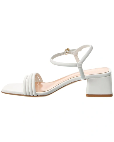 Shop Gianvito Rossi Lena 45 Leather Sandal In White