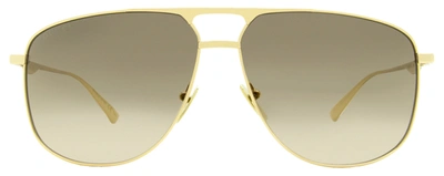 Shop Gucci Men's Pilot Sunglasses Gg0336s 001 Gold 60mm