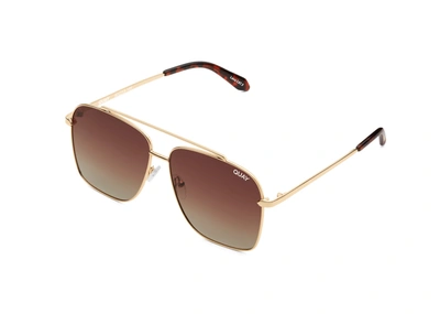 Shop Quay High Roller In Gold,brown Polarized