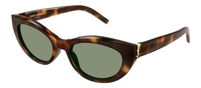 Shop Saint Laurent Sl M115 003 Cat Eye Sunglasses In Green