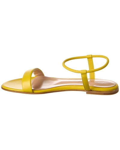Shop Gianvito Rossi Jaime Leather Sandal In Yellow