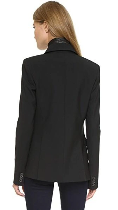 Shop Veronica Beard Classic Jacket With Leather Dickey In Black