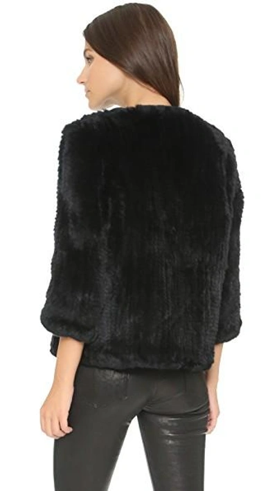 Shop Rachel Zoe Rabbit Fur Jacket In Black