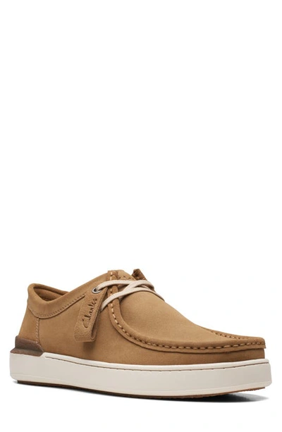 Shop Clarks Courtlitewally Moc Toe Sneaker In Dark Sand Suede