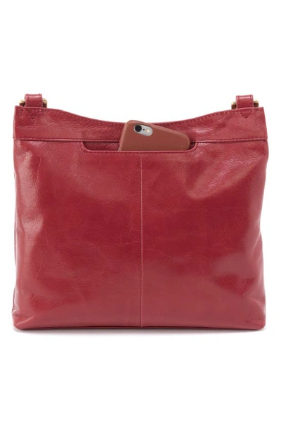 Hobo Cambel Leather Crossbody Bag In Cranberry