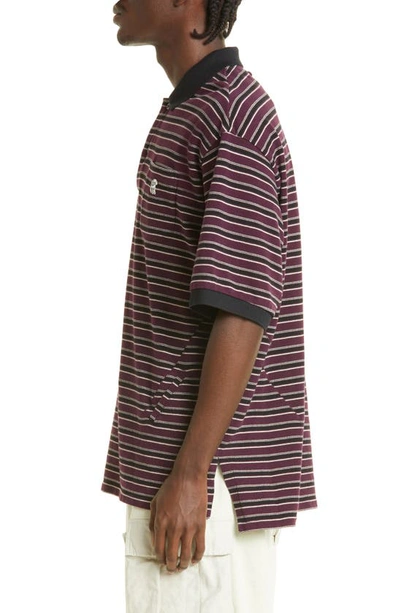 Shop Undercover Stripe Short Sleeve Cotton Polo In Bord Border