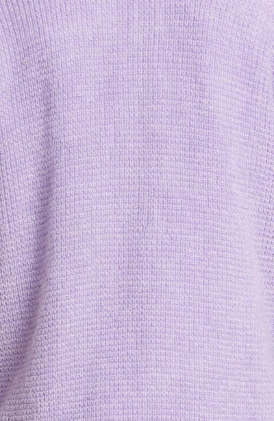 Shop Aries Logo Jacquard Waffle Stitch V-neck Cardigan In Llc Lilac