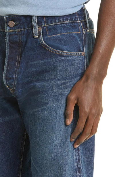 Shop Visvim Social Sculpture 01 Damaged Slim Jeans In L32 Blue