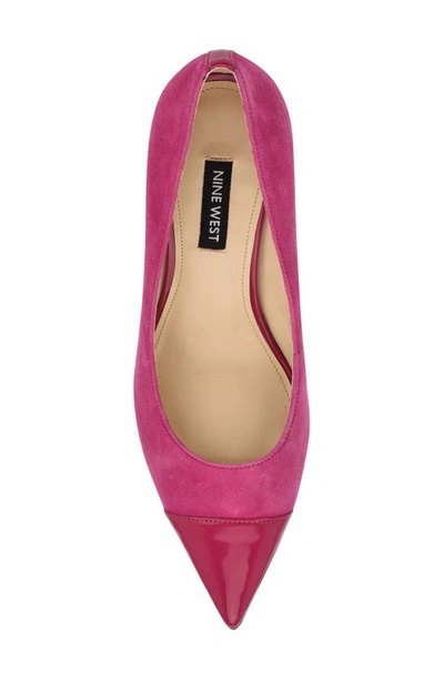 Shop Nine West Hippa Pointy Cap Toe Pump In Pink Berry