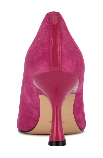 Shop Nine West Hippa Pointy Cap Toe Pump In Pink Berry