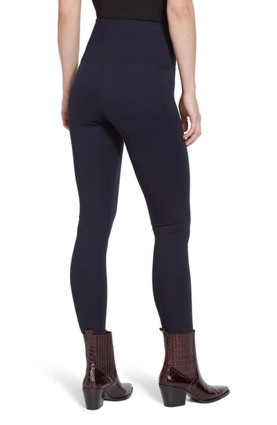 Shop Lyssé Center Seam Ponte Leggings In Midnight