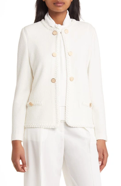 Shop Misook Tweed Jacket In New Ivory