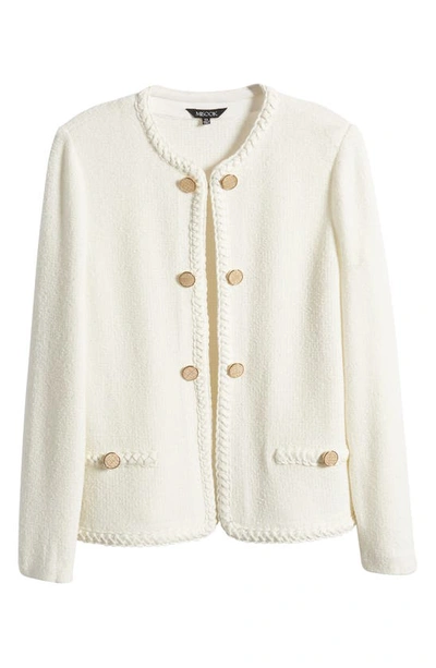 Shop Misook Tweed Jacket In New Ivory