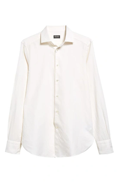 Shop Zegna Crossover Cotton, Linen & Silk Button-up Shirt In White