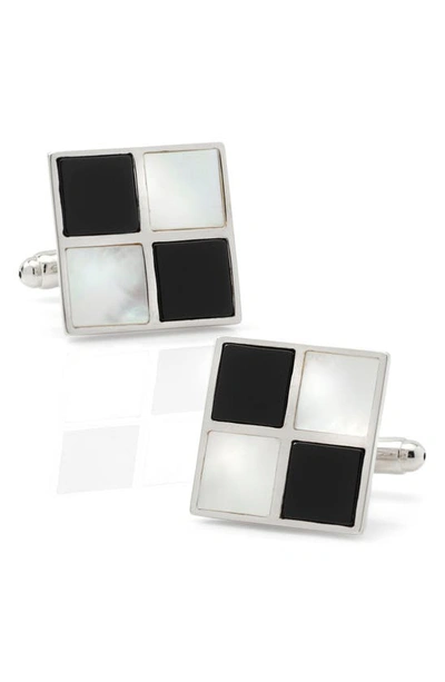 Shop Cufflinks, Inc . Checkerboard Cuff Links In White