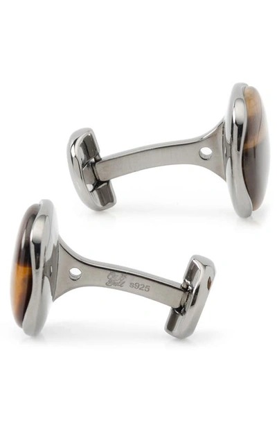 Shop Cufflinks, Inc Tiger's Eye Cuff Links In Brown