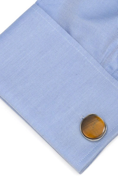 Shop Cufflinks, Inc Tiger's Eye Cuff Links In Brown